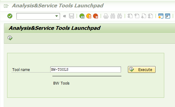 sap bw, transaction ST13, BW Tools option, transaction start screen